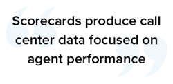 Scorecards produce call center data focused on agent performance quote