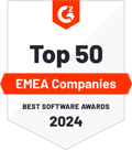 G2 | Top 50 | Empresas EMEA | BST SOFTWARE AWARDS 2024