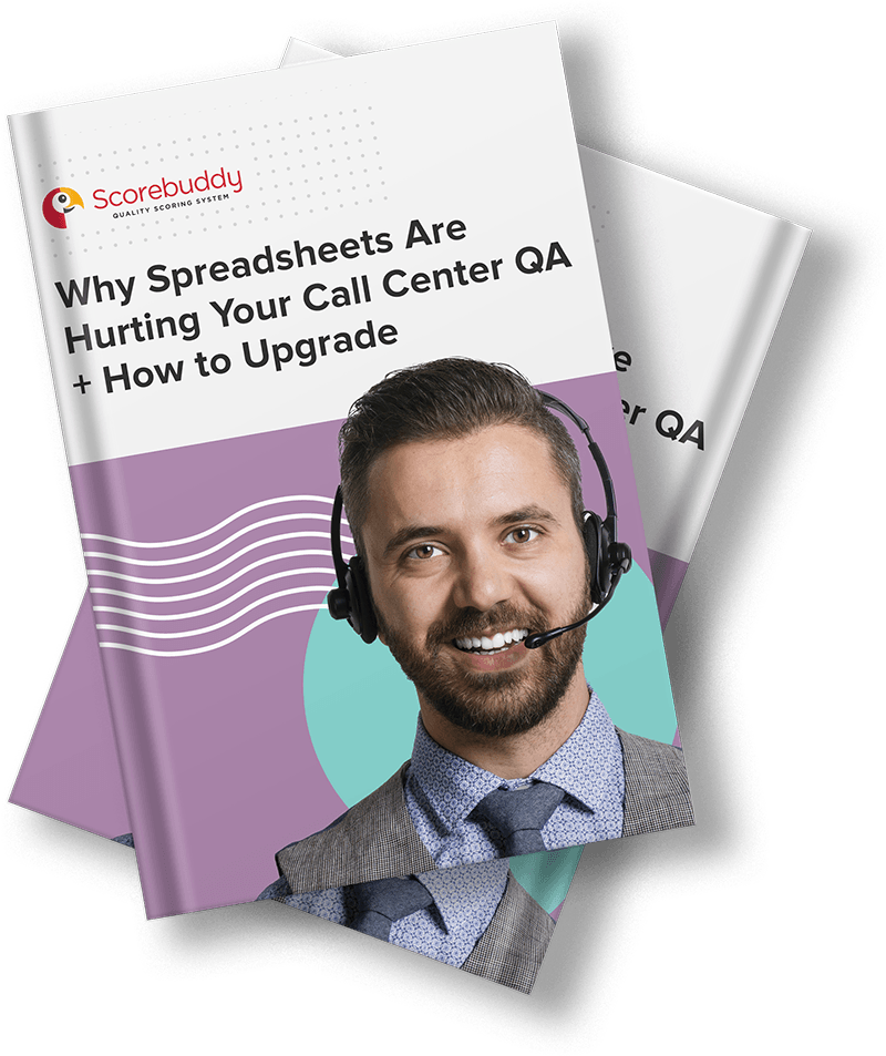Book Mock up for Why Spreadsheets Are Hurting Your Call Center QA + How to Upgrade_v2