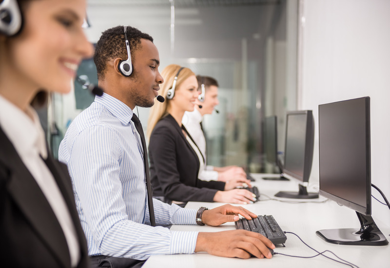 employees working in a call center