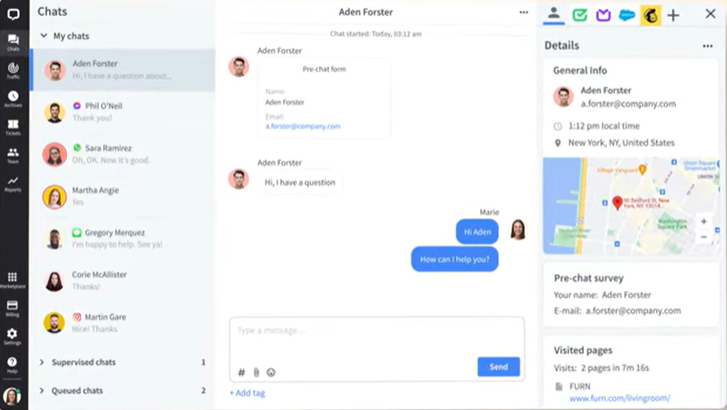 livechat dashboard